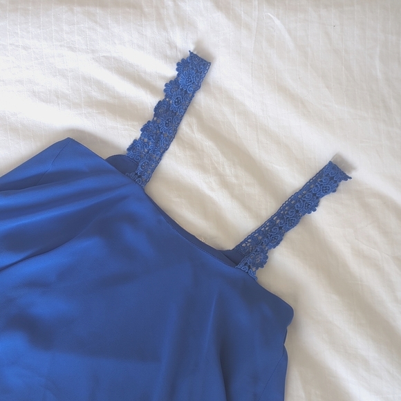 Decree Royal Blue Simple Flowy Loose Tank Top XS - Picture 4 of 6